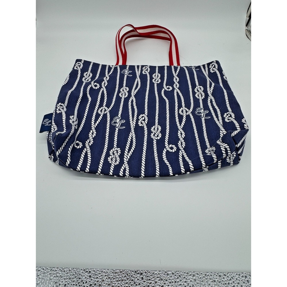 Estee Lauder Nautical Tote Bag Set of 2 – Red & Navy Rope Print Beach Bags - Picture 8 of 13